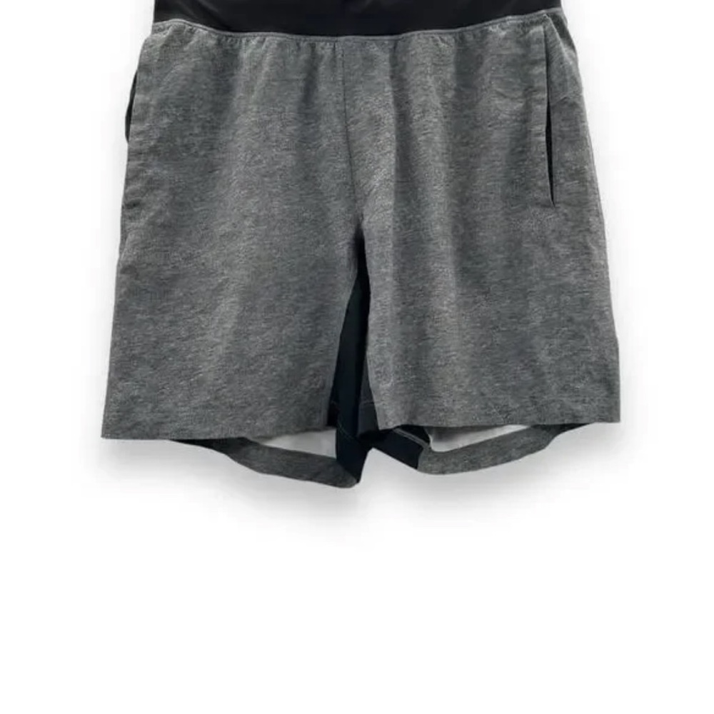 Lululemon T.H.E. Short *Linerless 7" in Heathered Texture Printed Grey Sz M
